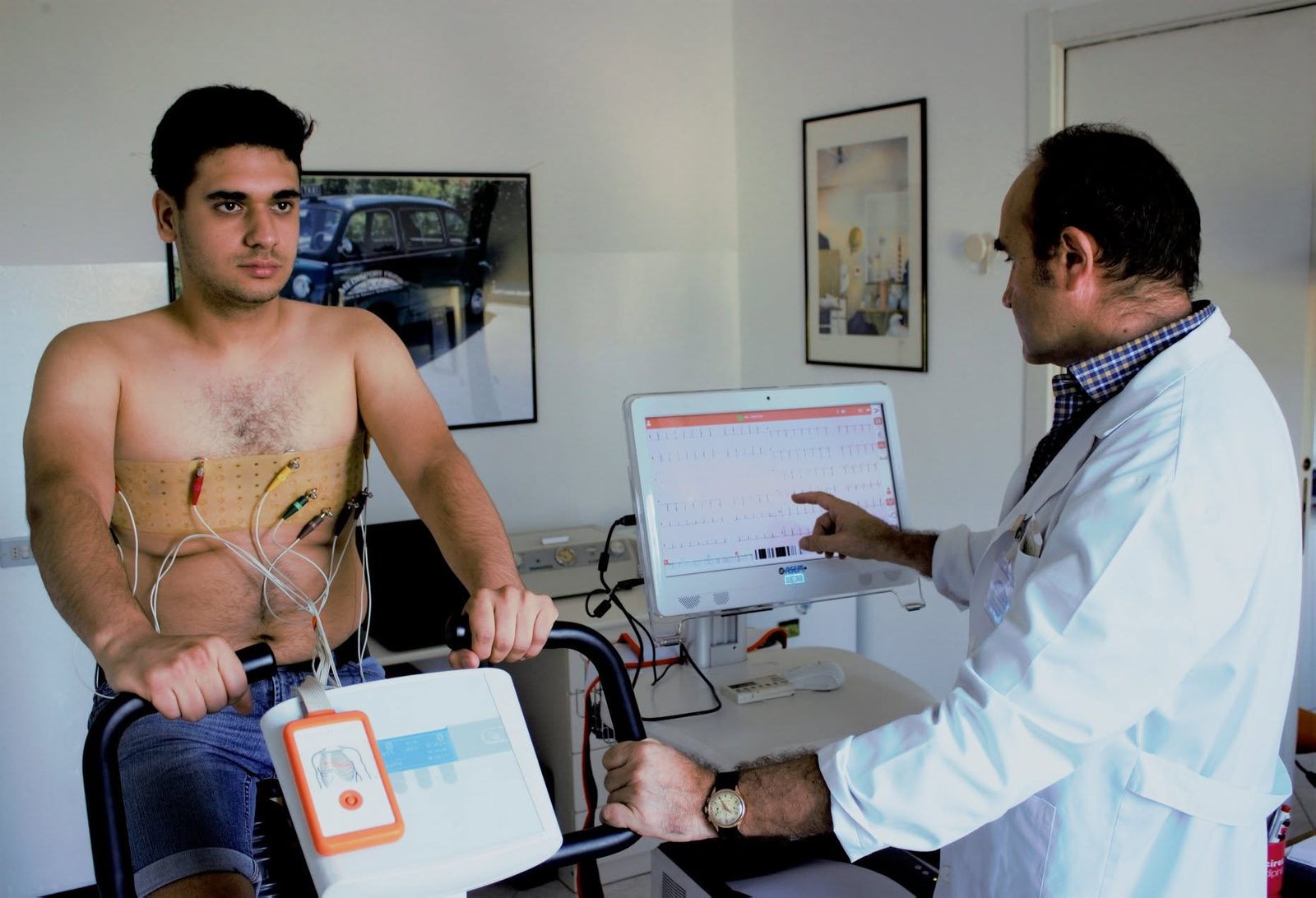 Prova da sforzo al cicloergometro con ECG durante la visita agonistica